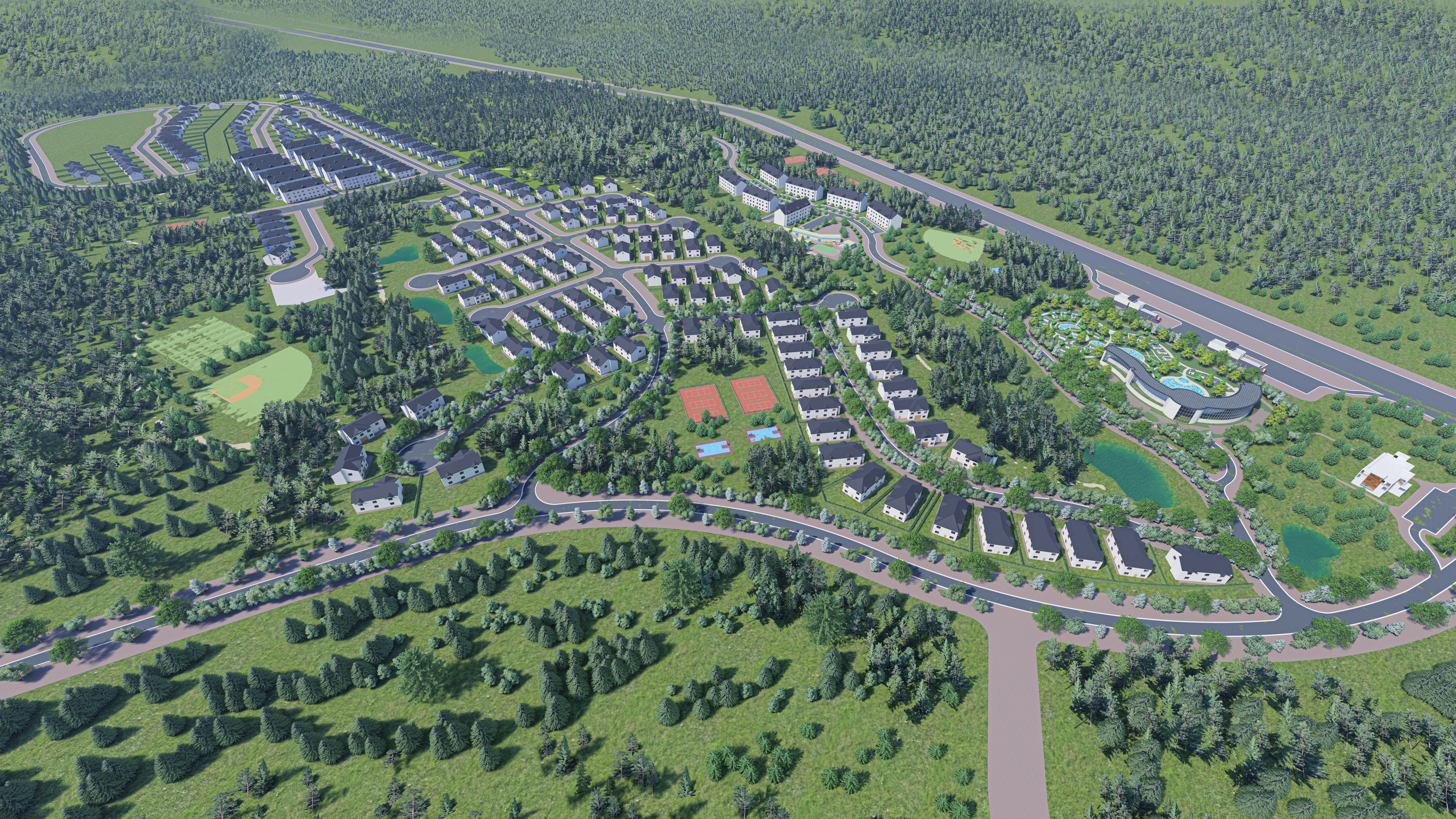 Aerial master-plan rendering