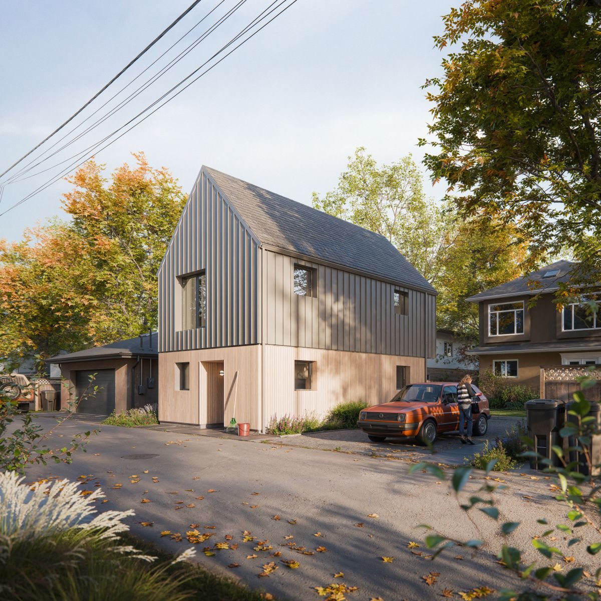 Second rendering of the same compact detached home design