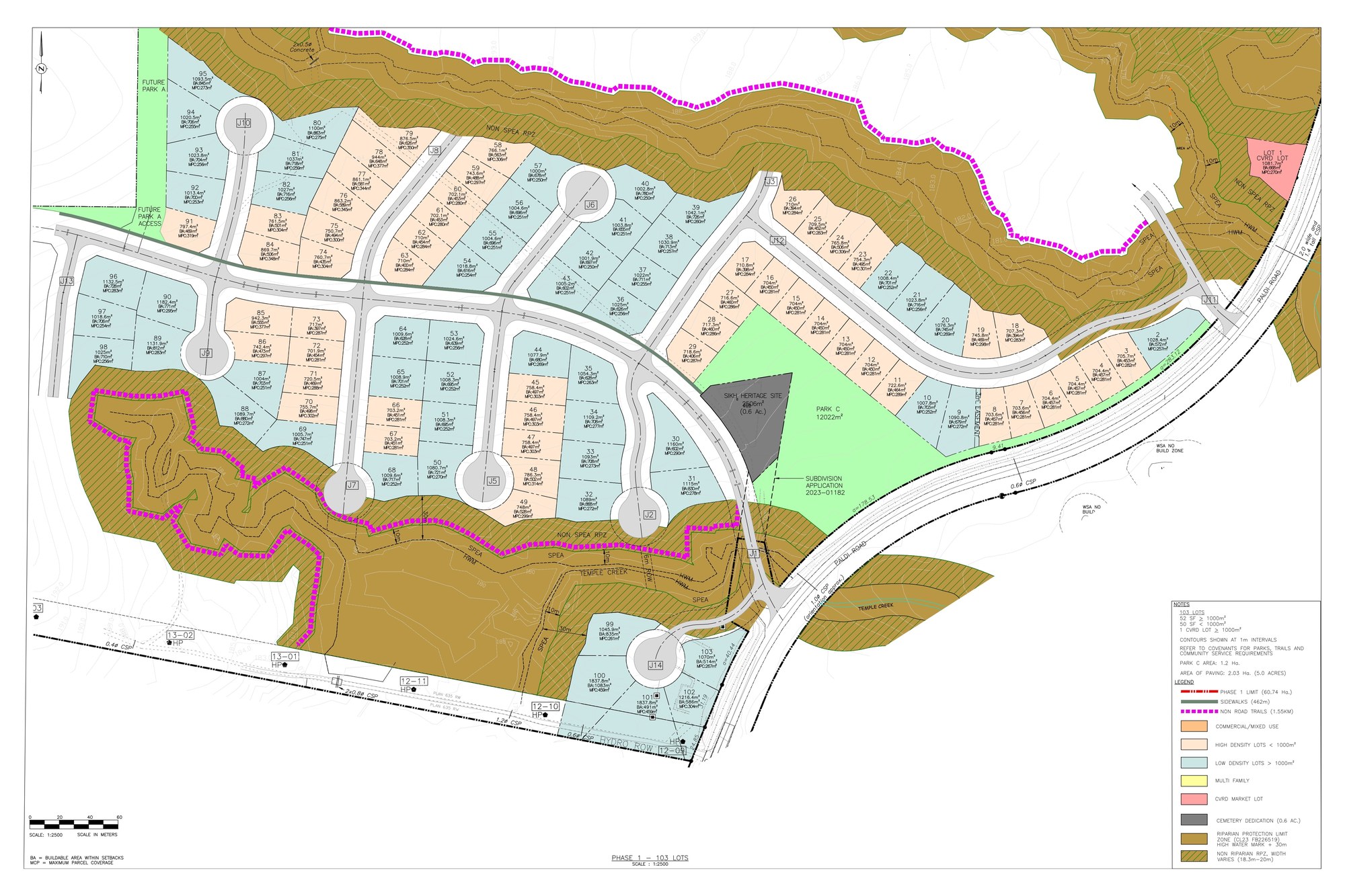 Phase 1 lot plan map