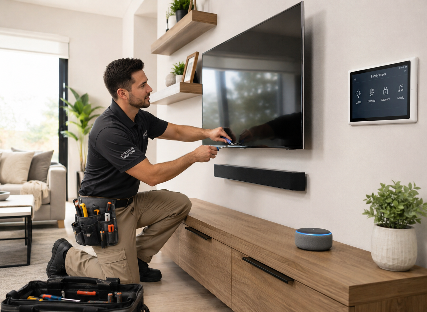 4MyCasa handyman completing home repairs and technology installation in San Antonio