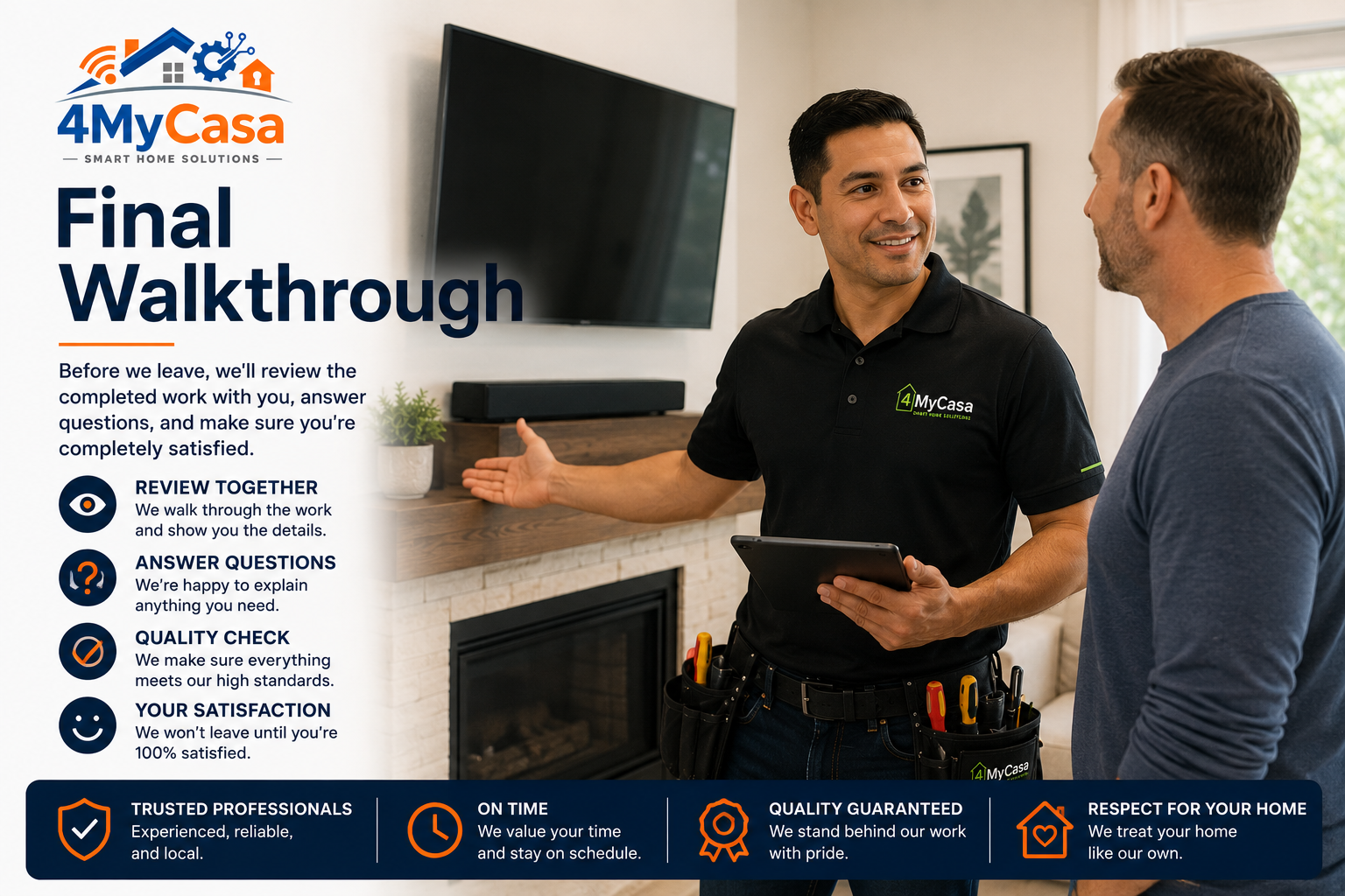 Happy homeowner after handyman service completion