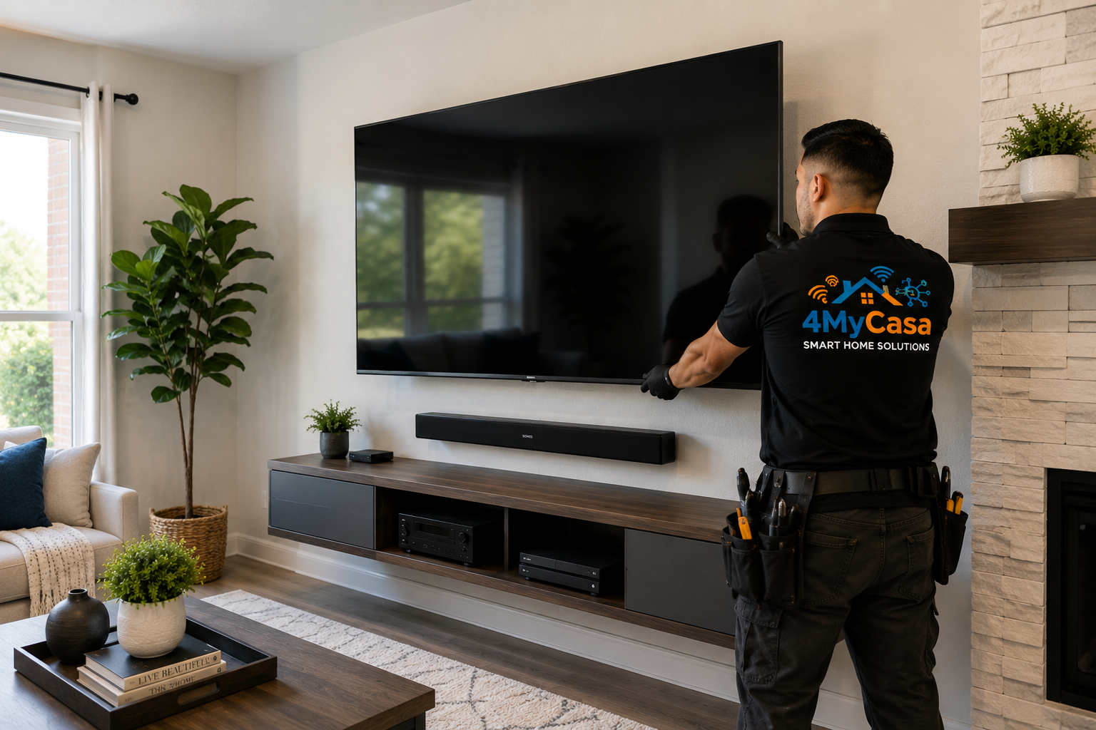 Professional TV mounting installation by 4MyCasa in San Antonio