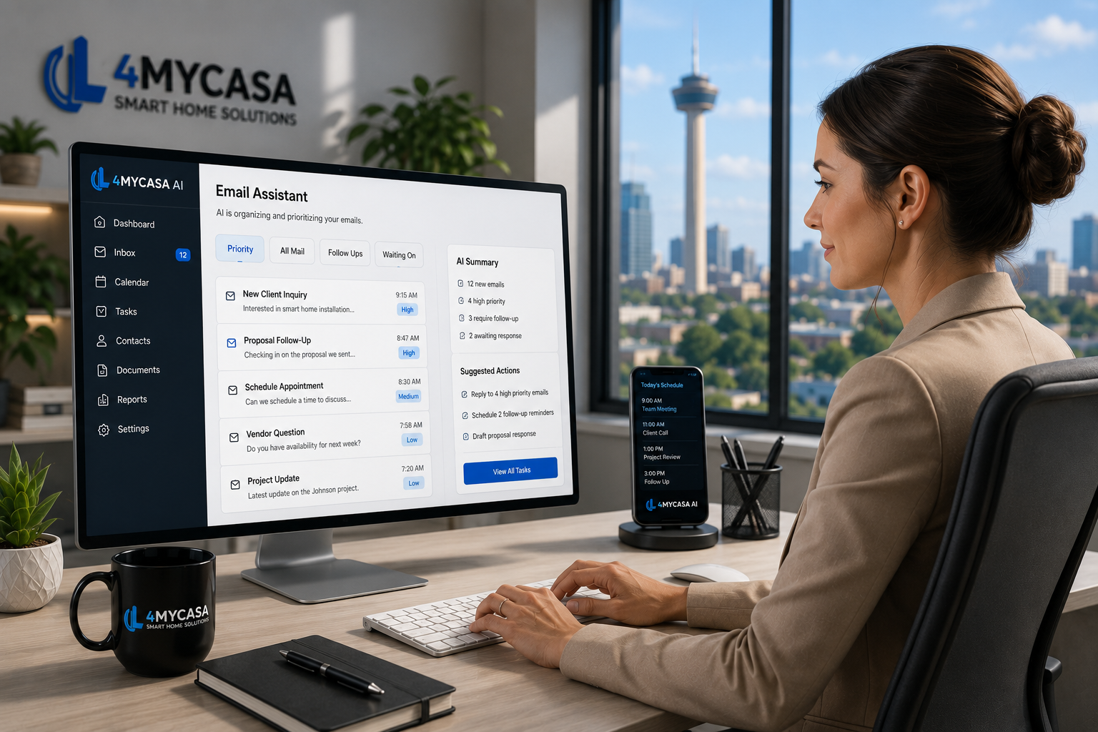 AI email management for a small business
