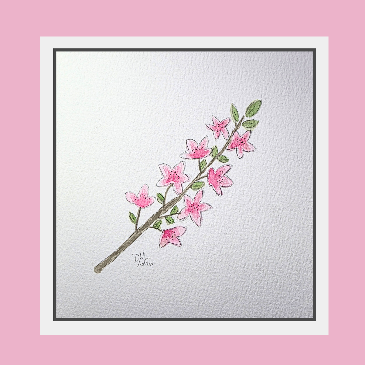 Easy Watercolor Cherry Blossoms