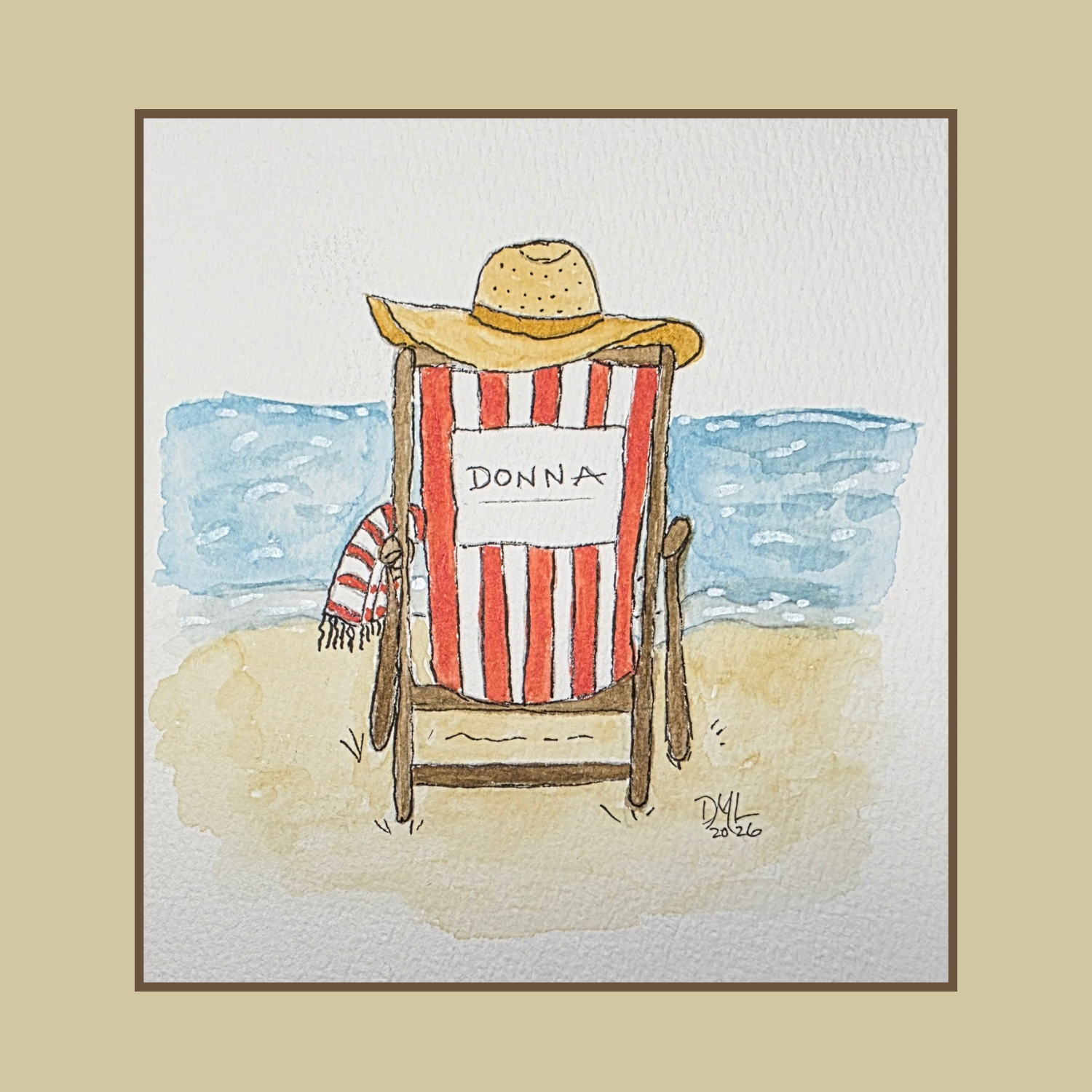 Beach Chair Watercolor Tutorial