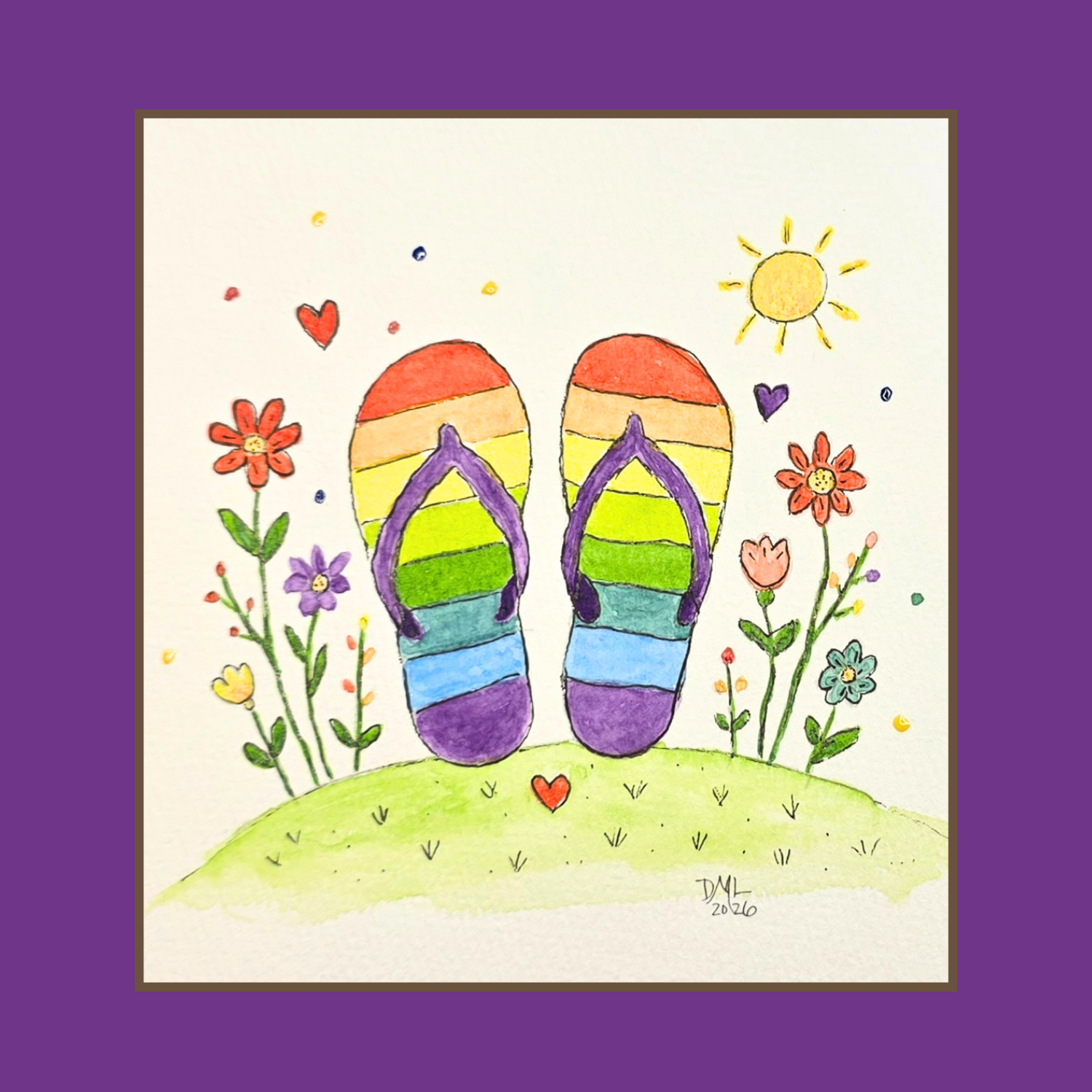 Watercolor Flip Flops Watercolor Flip Flops