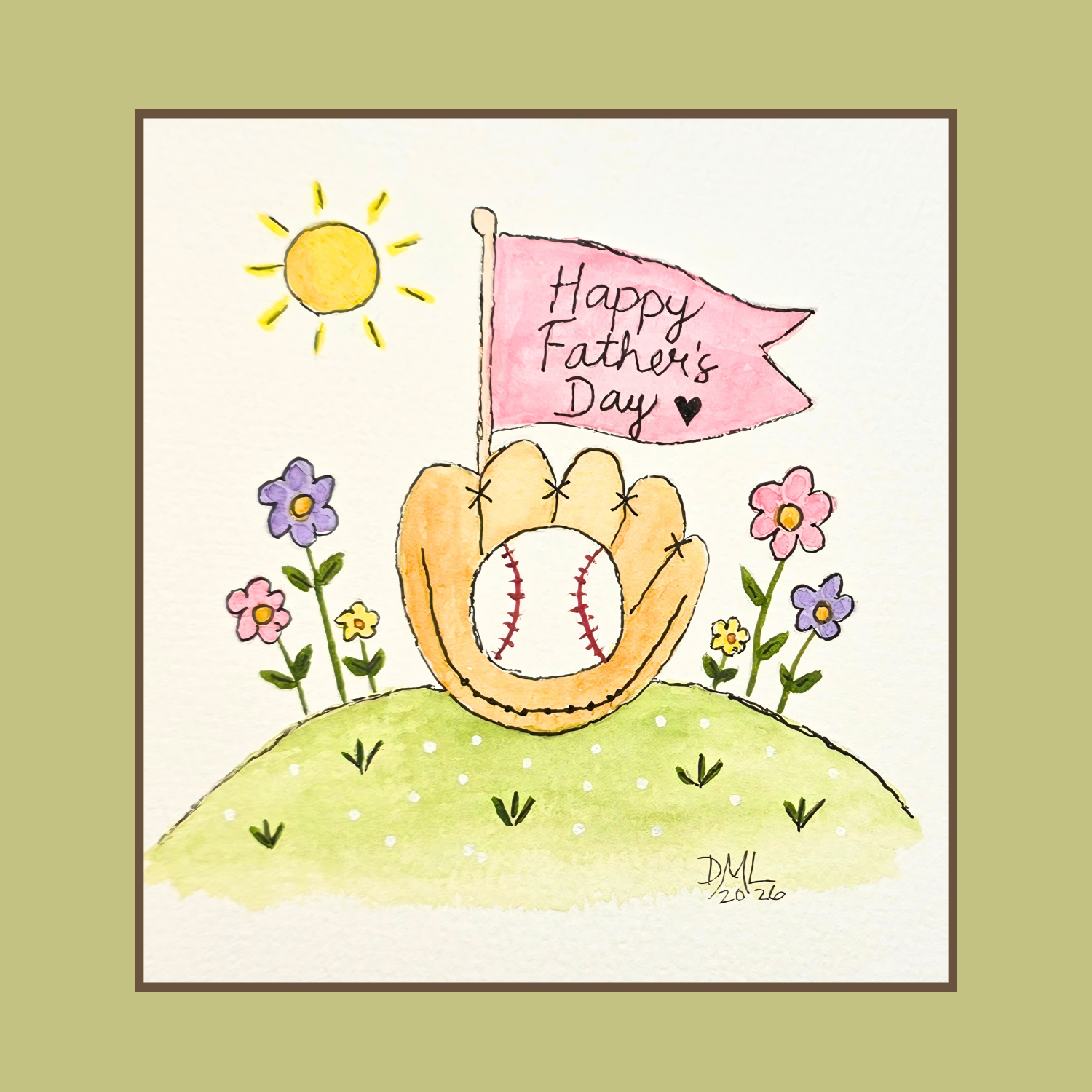 Fathers Day Watercolor Card