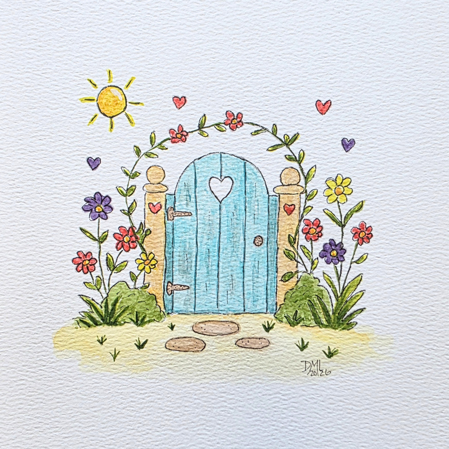 Garden Gate Watercolor Painting for Beginners