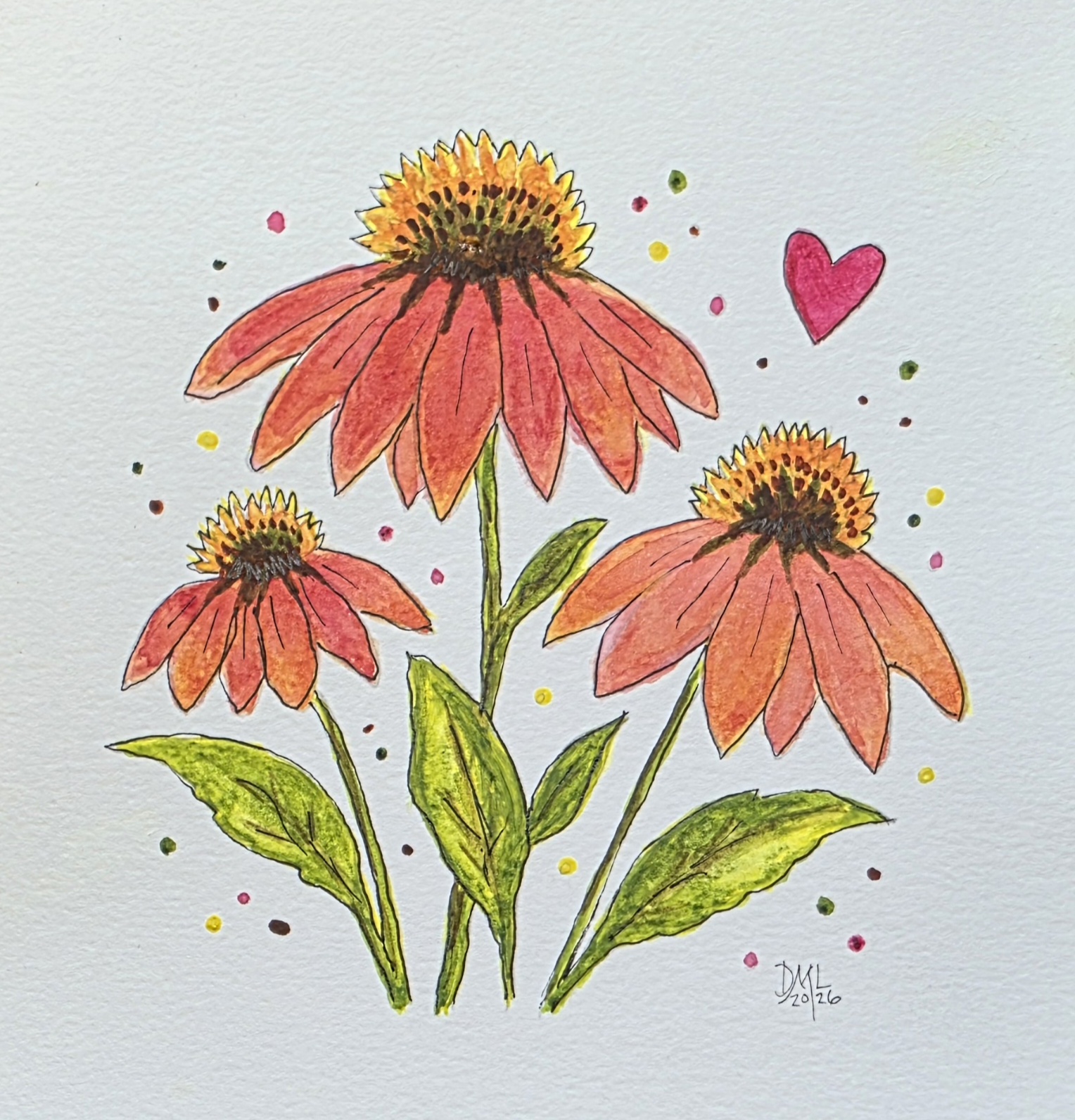 Simple coneflower watercolor tutorial Simple coneflower watercolor tutorial