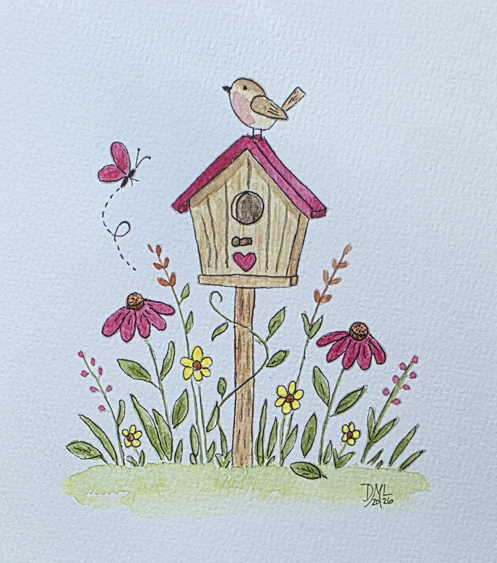 Whimsical Birdhouse in Watercolor for Beginners Whimsical Birdhouse in Watercolor for Beginners
