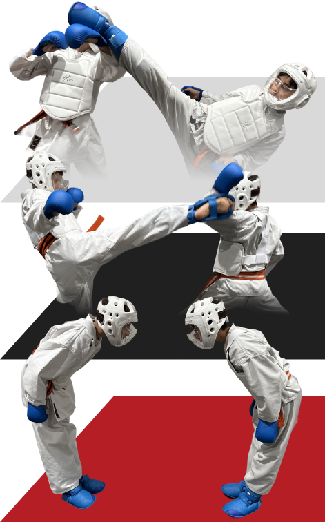 Image of students practicing karate at Rei Karate in Barrie, emphasizing the benefits of focus, discipline, and respect.