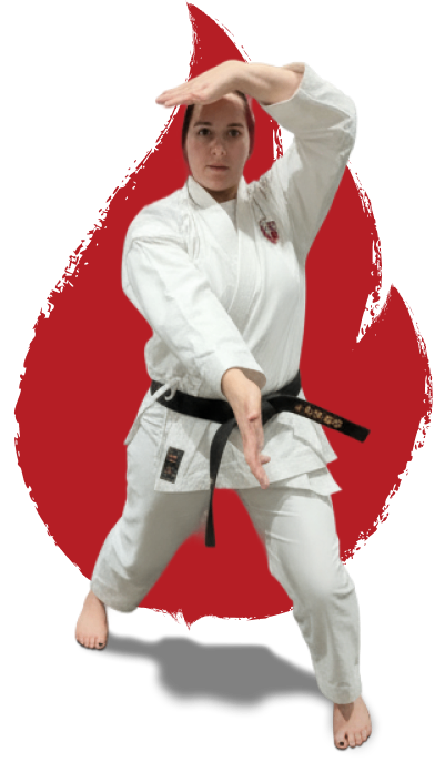 Image of students practicing karate at Rei Karate in Barrie, emphasizing the benefits of focus, discipline, and respect.