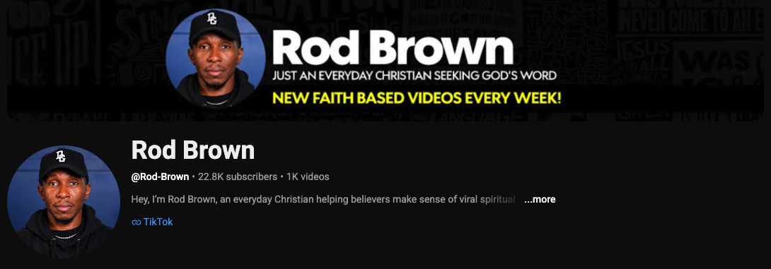 Rod Brown channel, 22.8K subscribers