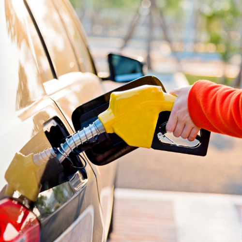 Vehicle being fueled