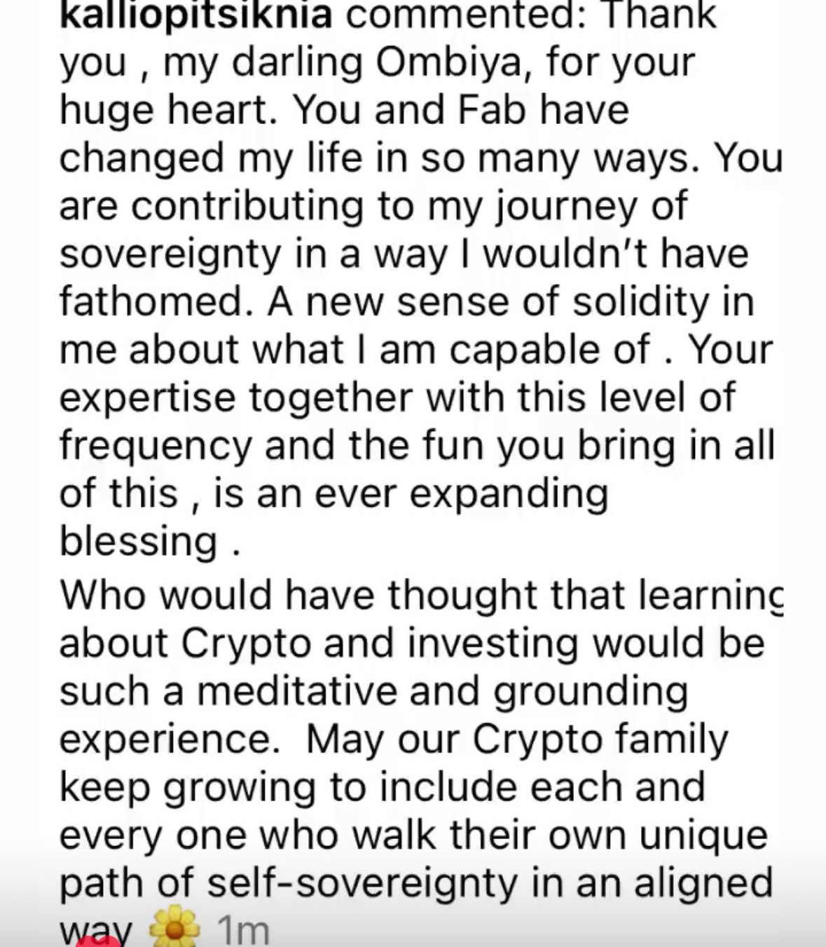 Course testimonial