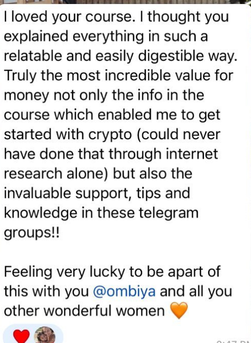 Community testimonial