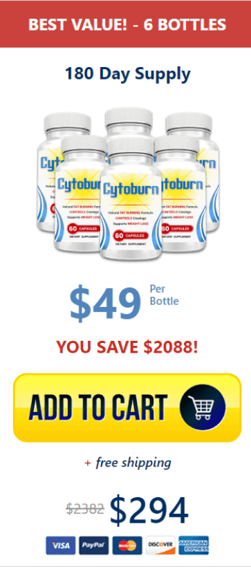 Cytoburn 6 bottle price $49 each