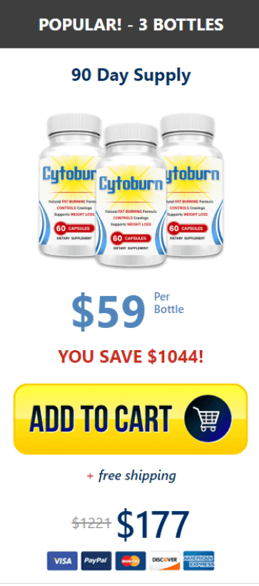 Cytoburn 3 bottle price $59 each