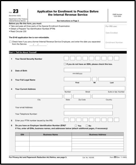IRS Form 23