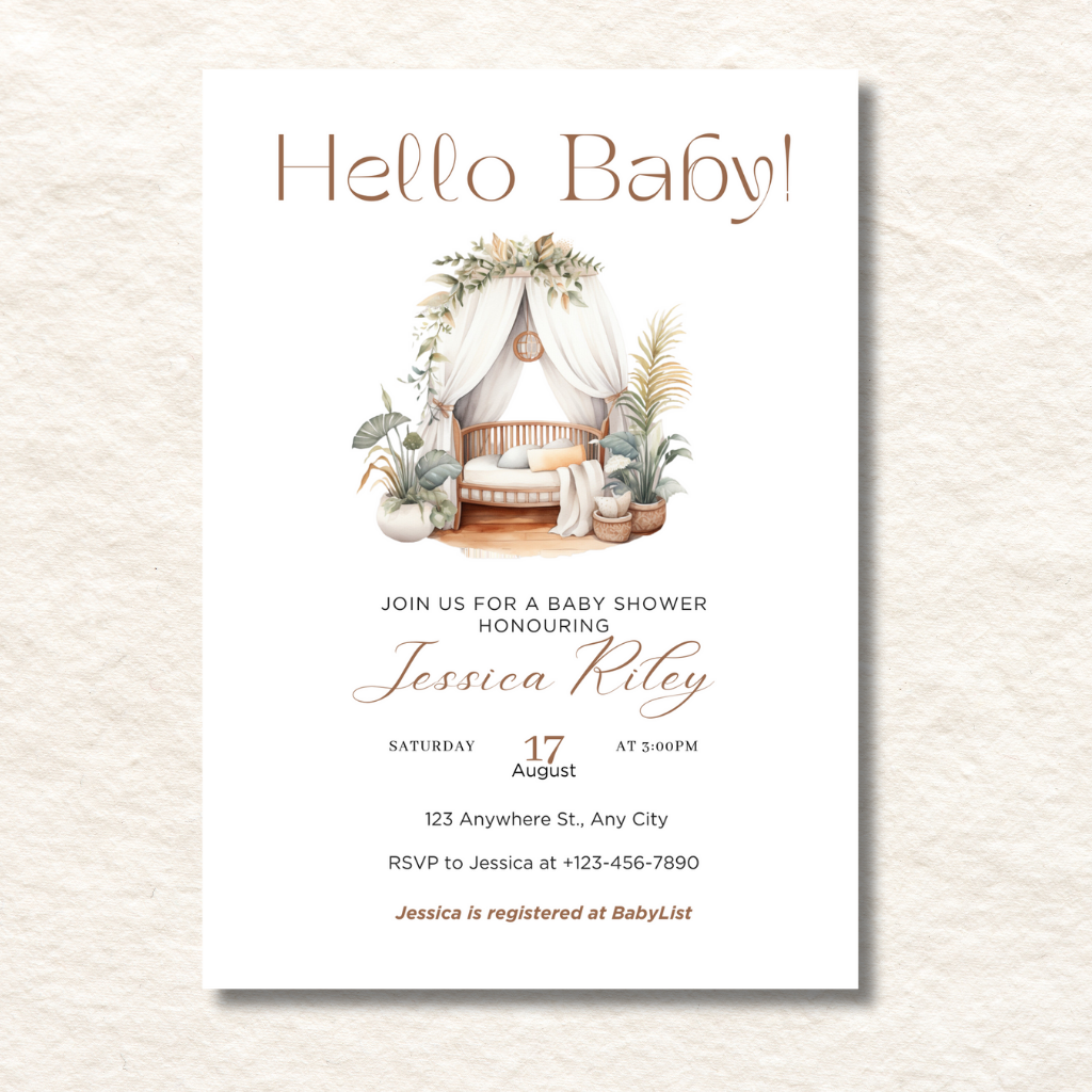 Neutral nursery nook baby shower invitation Neutral nursery nook baby shower invitation