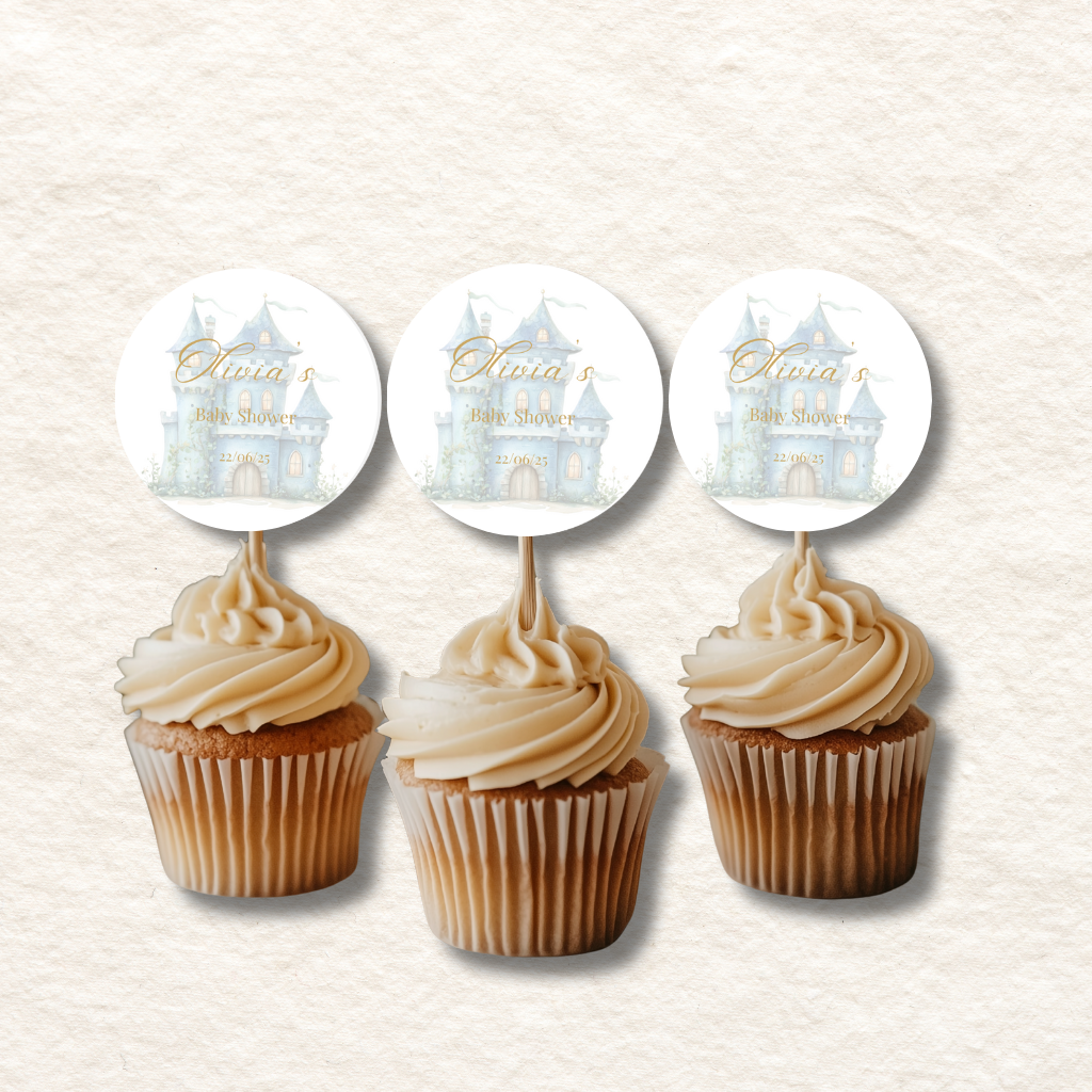 blue fairytale castle cupcake toppers blue fairytale castle cupcake toppers