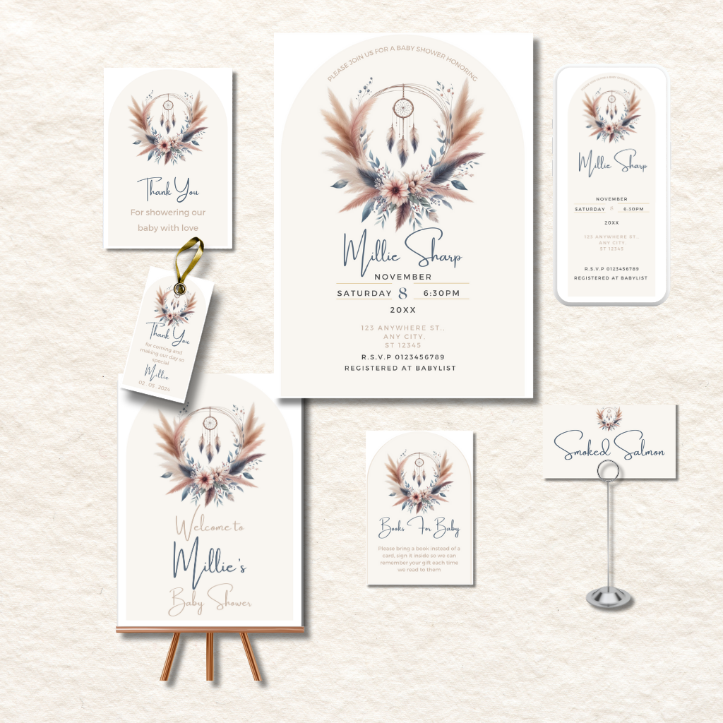 baby shower bundle in boho design