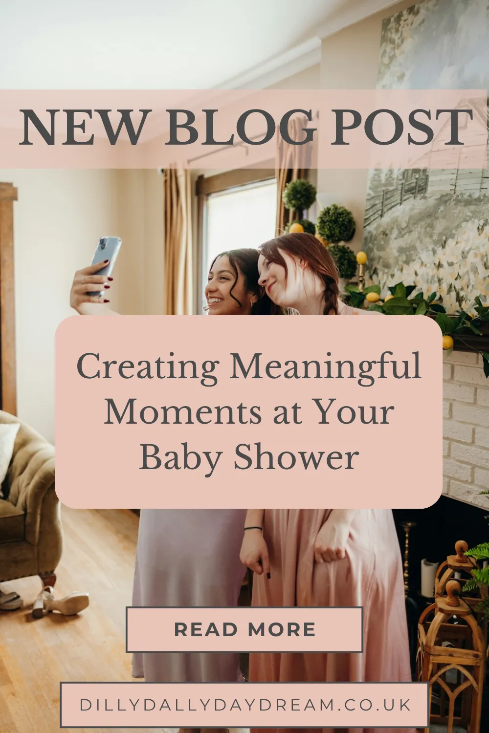 group of friends creating meaningful moments at a baby shower pinterest pin