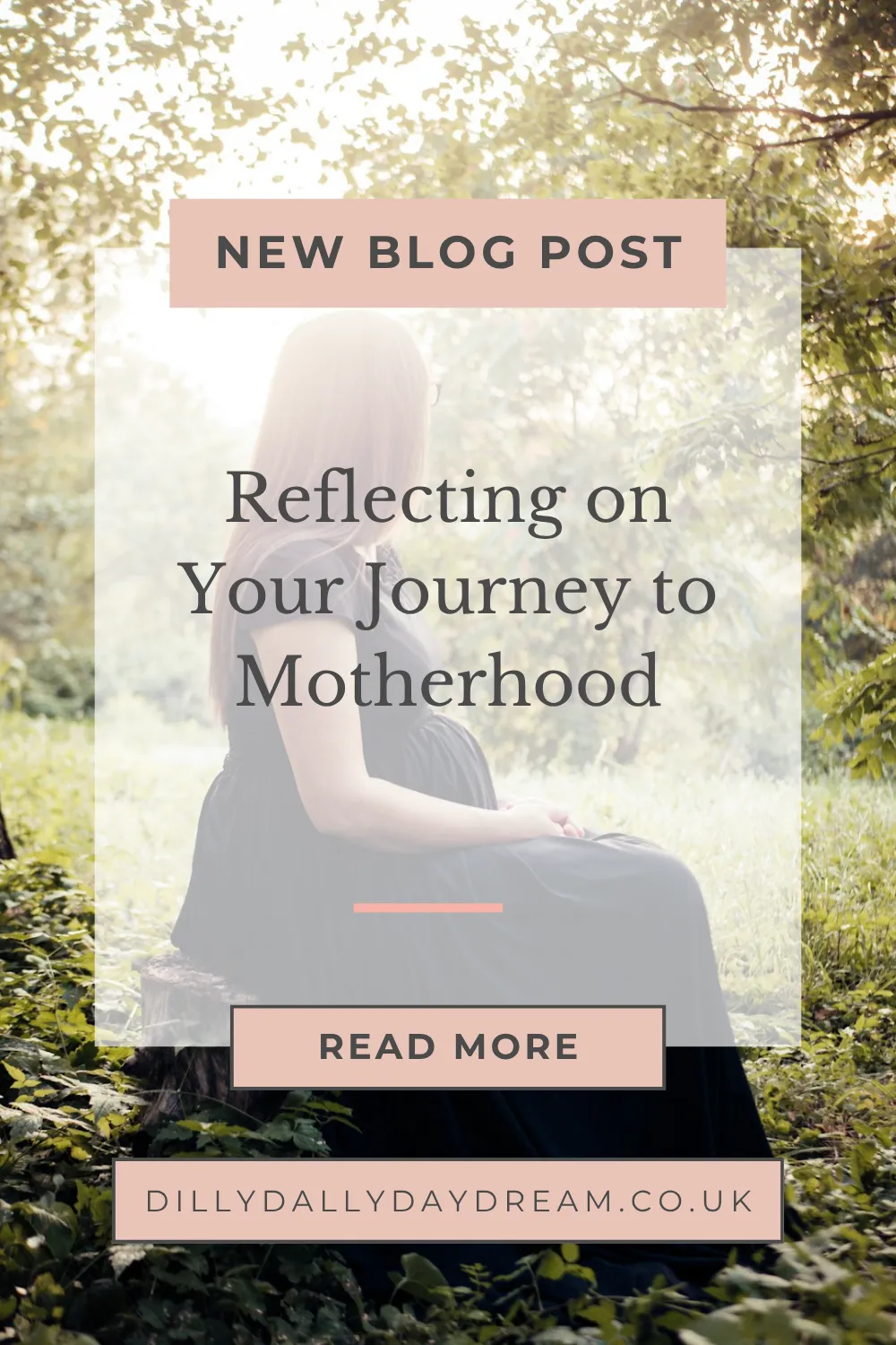 pregnant woman reflecting on her journey to motherhood pinterest pin