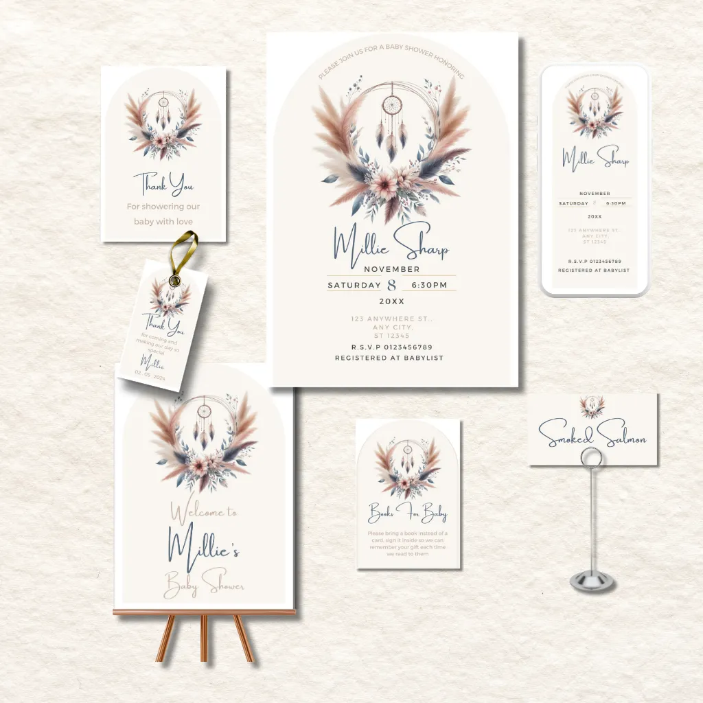 baby shower bundle in boho design