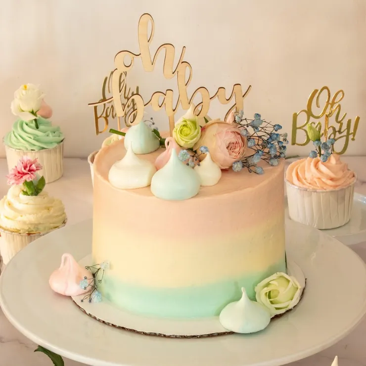 baby shower cake table set up 
