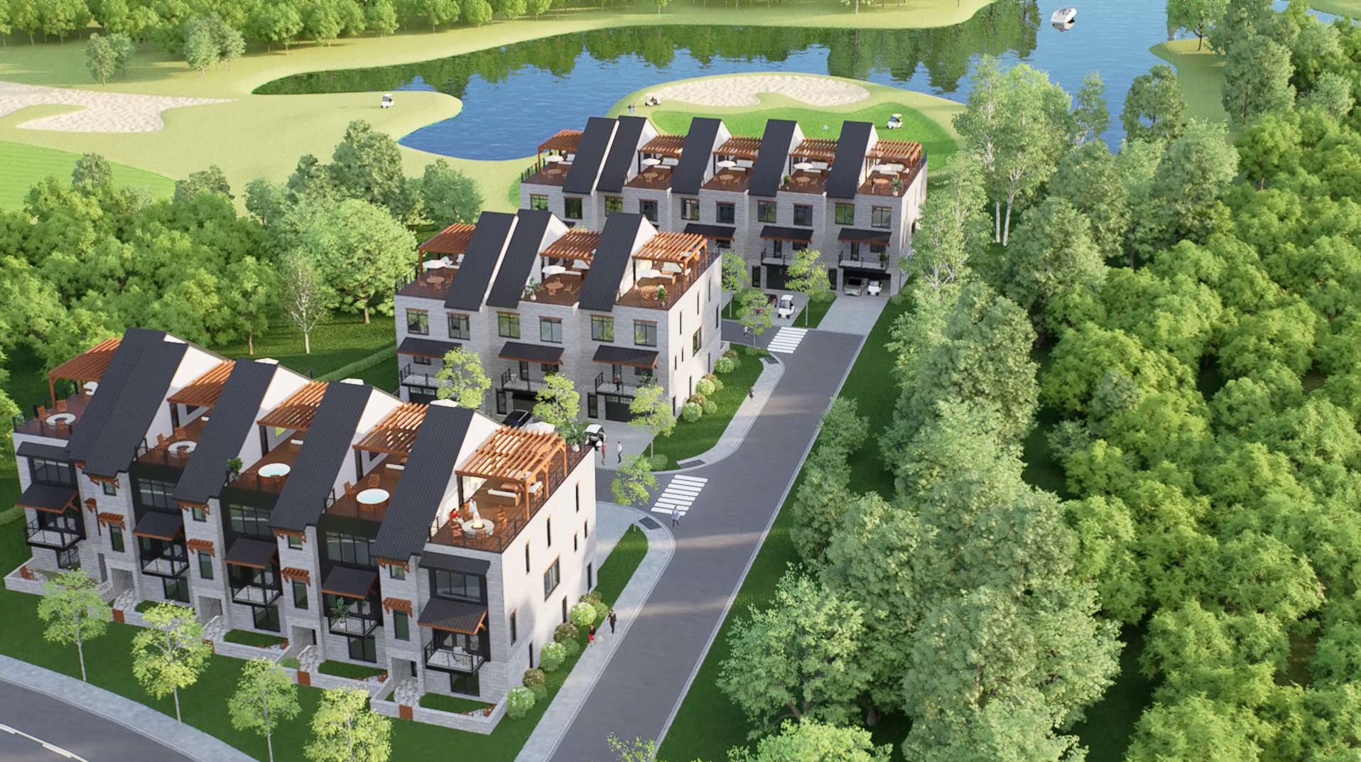 Lake Townhome exterior animation