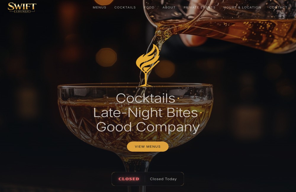Website for Lounge at Swift