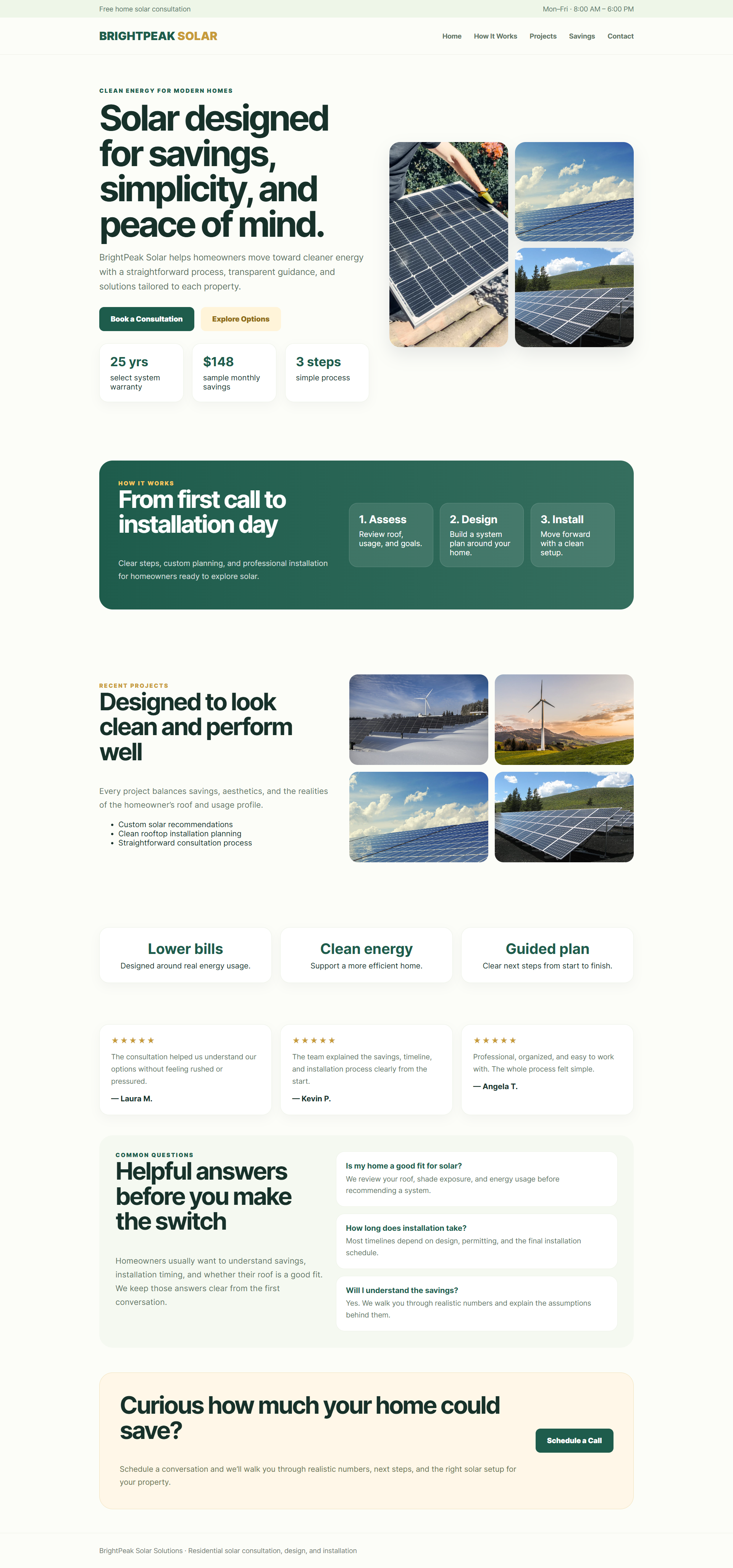 Solar website preview