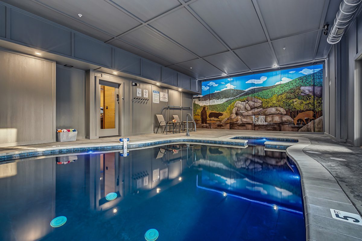 Onyx Lodge — indoor pool and sauna cabin