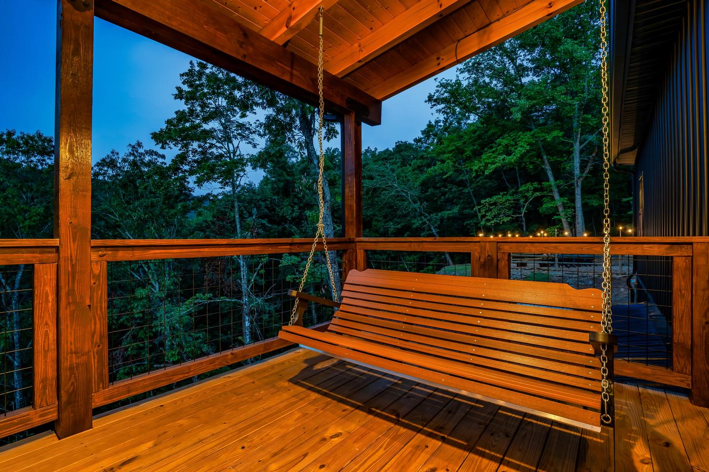 Covered porch swing