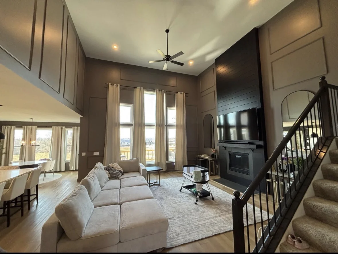 Painted interior with crisp trim and updated wall finish