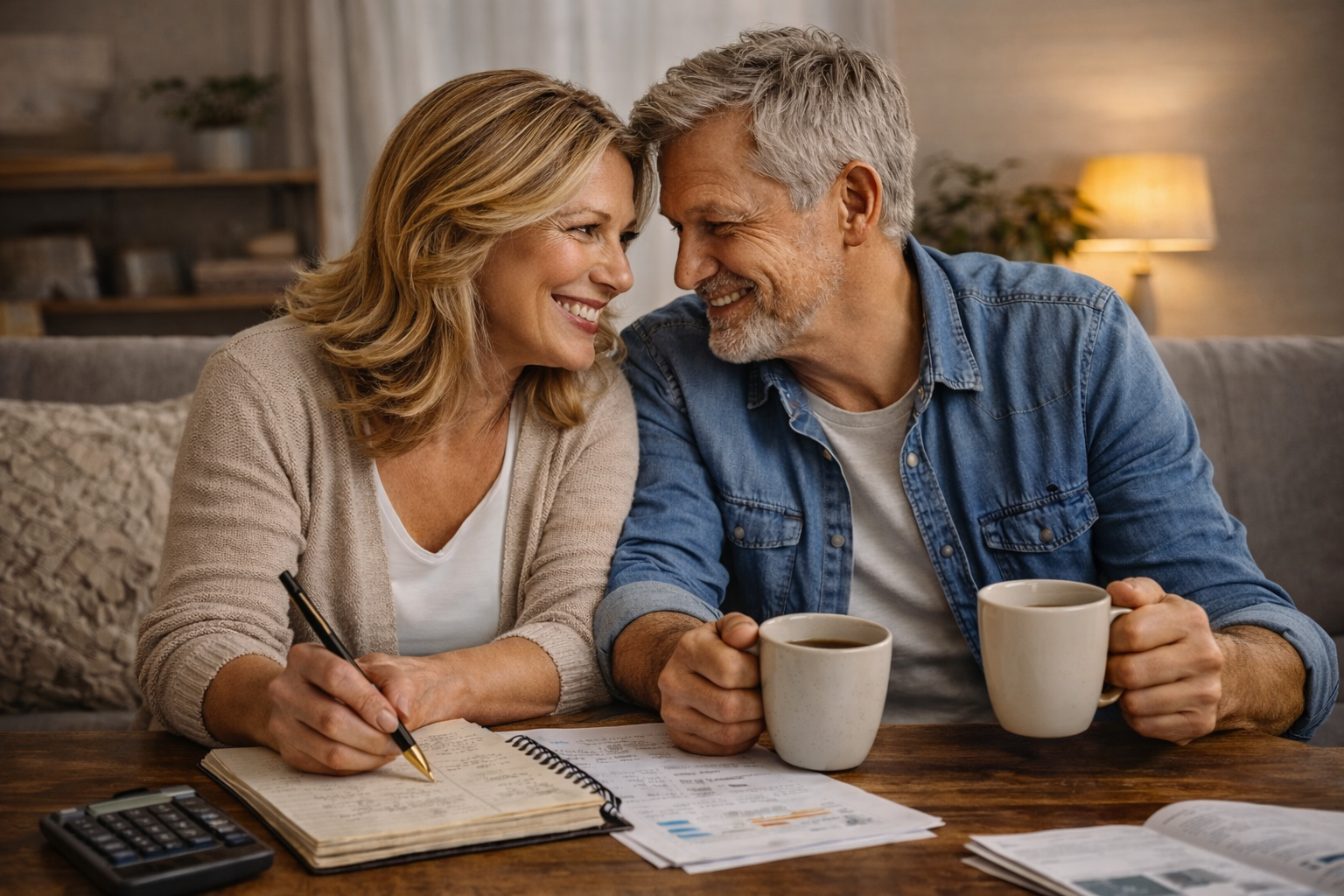 Couple planning together
