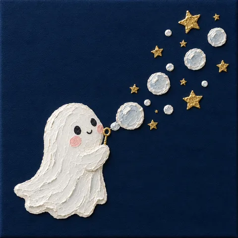 Model de inspirație de Halloween: Fantoma face baloane-stele