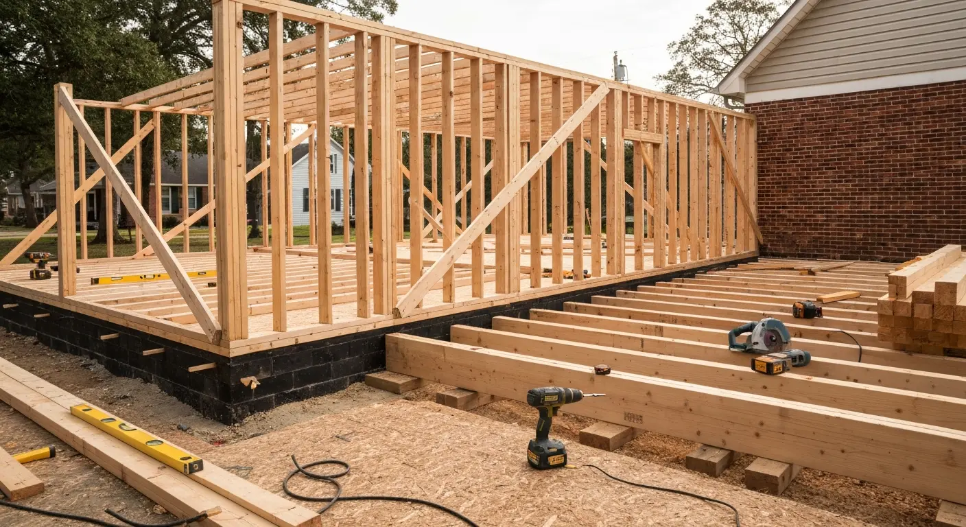 Home addition framing