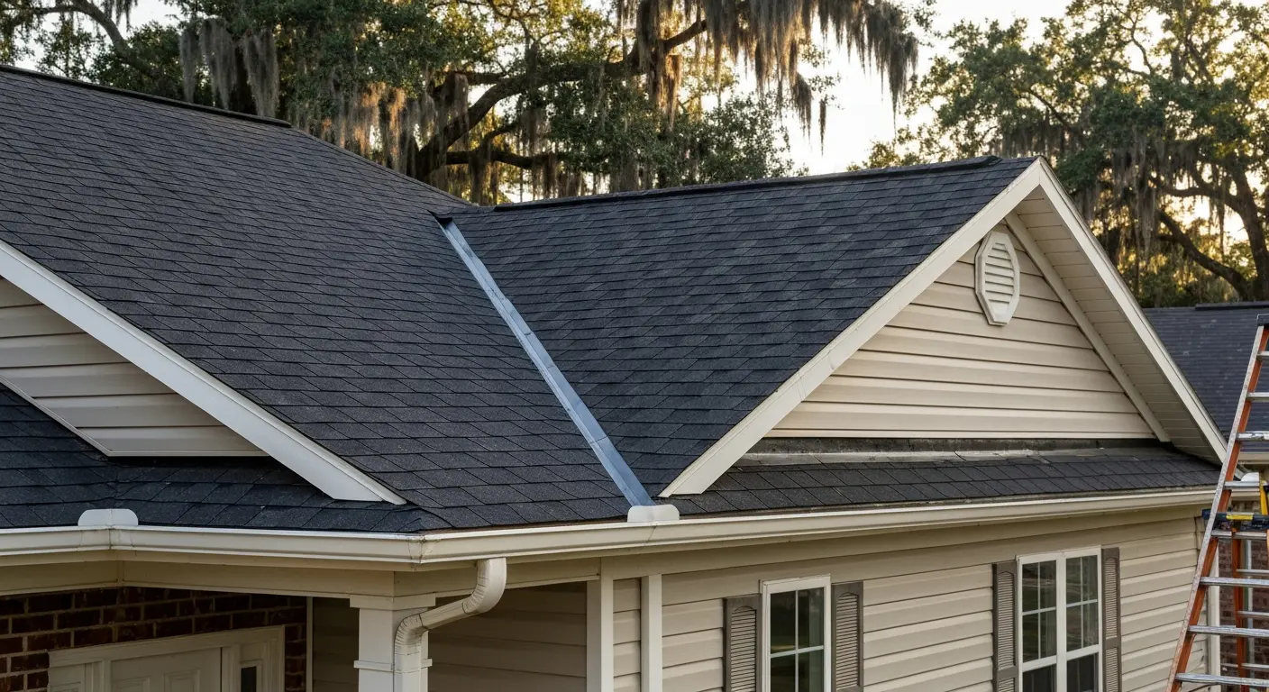 New roof and exterior siding installation