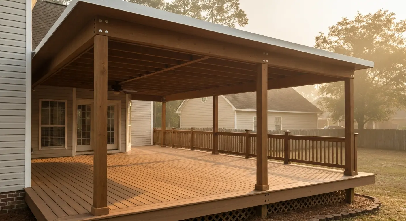 Covered deck installation