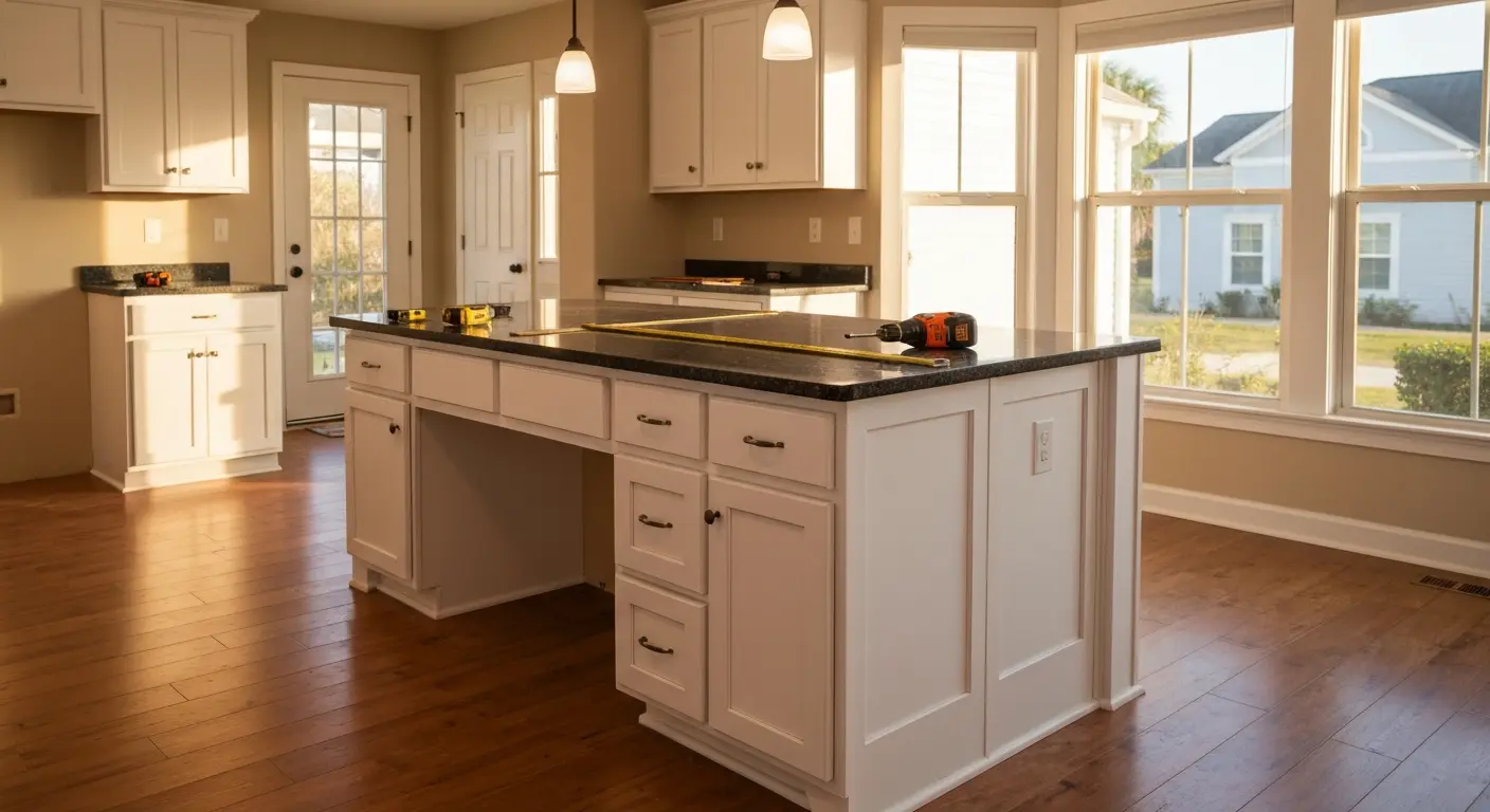 Kitchen island installation
