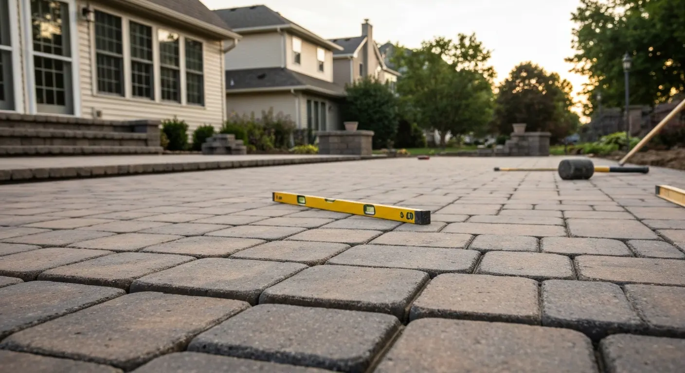 Patio paver installation