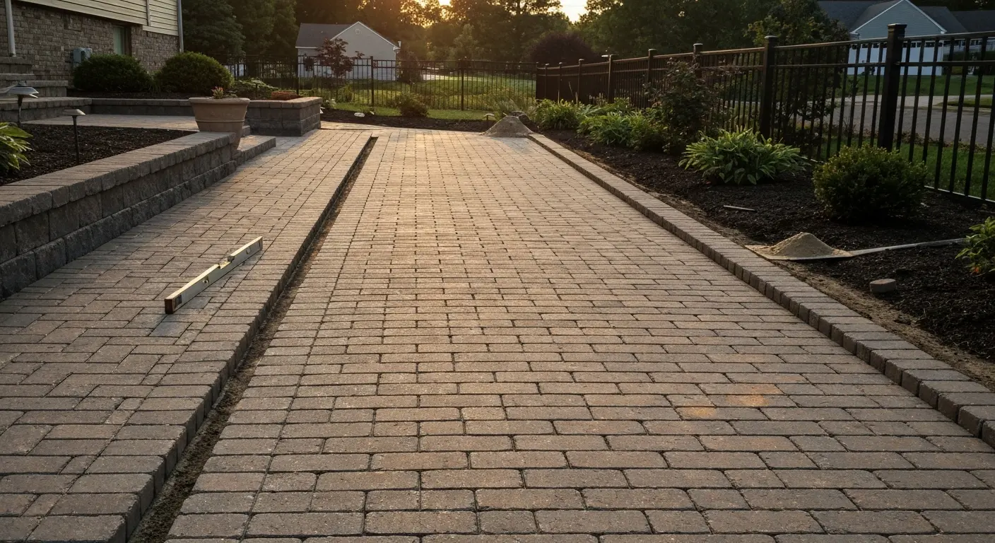 Walkway paver installation