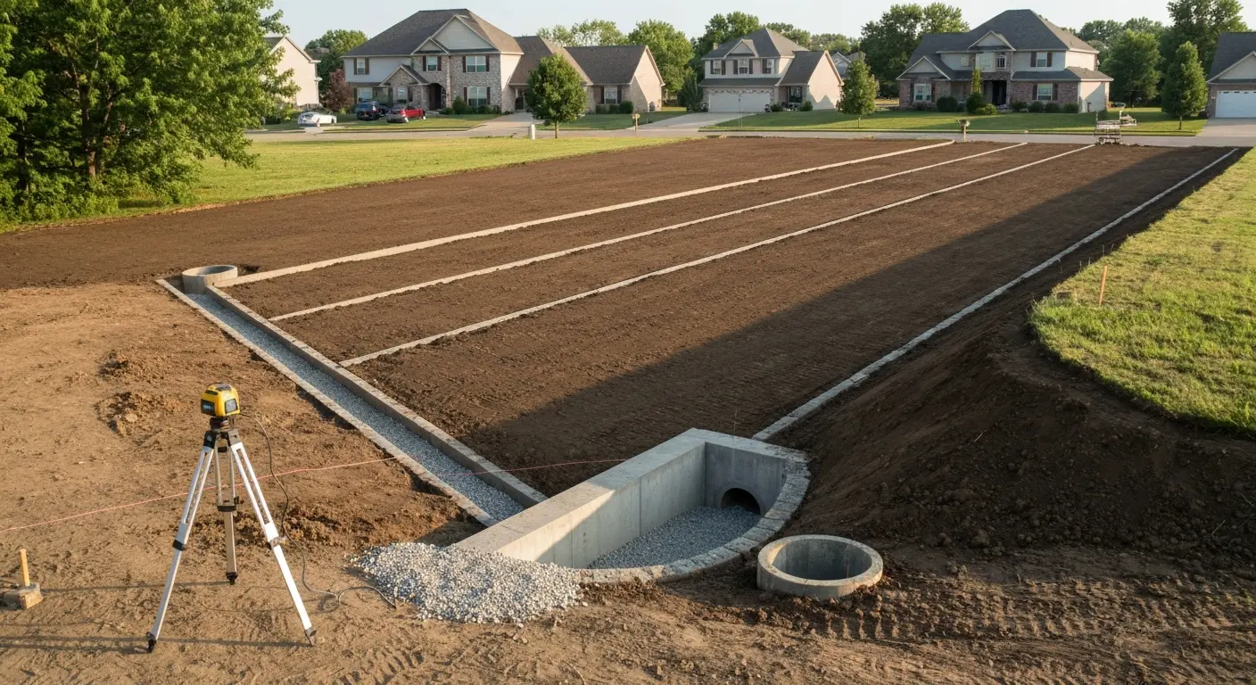 Grading and drainage work