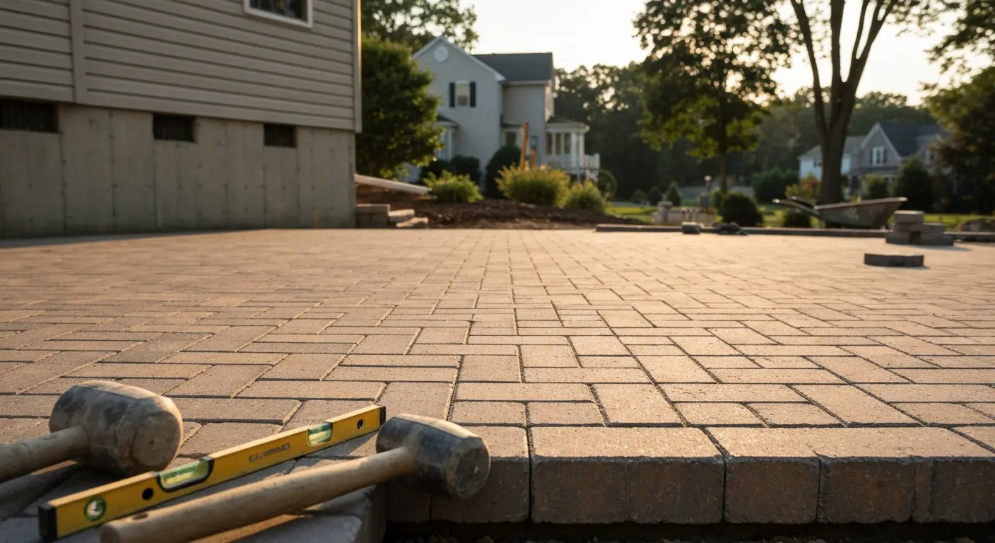 Hardscape patio installation