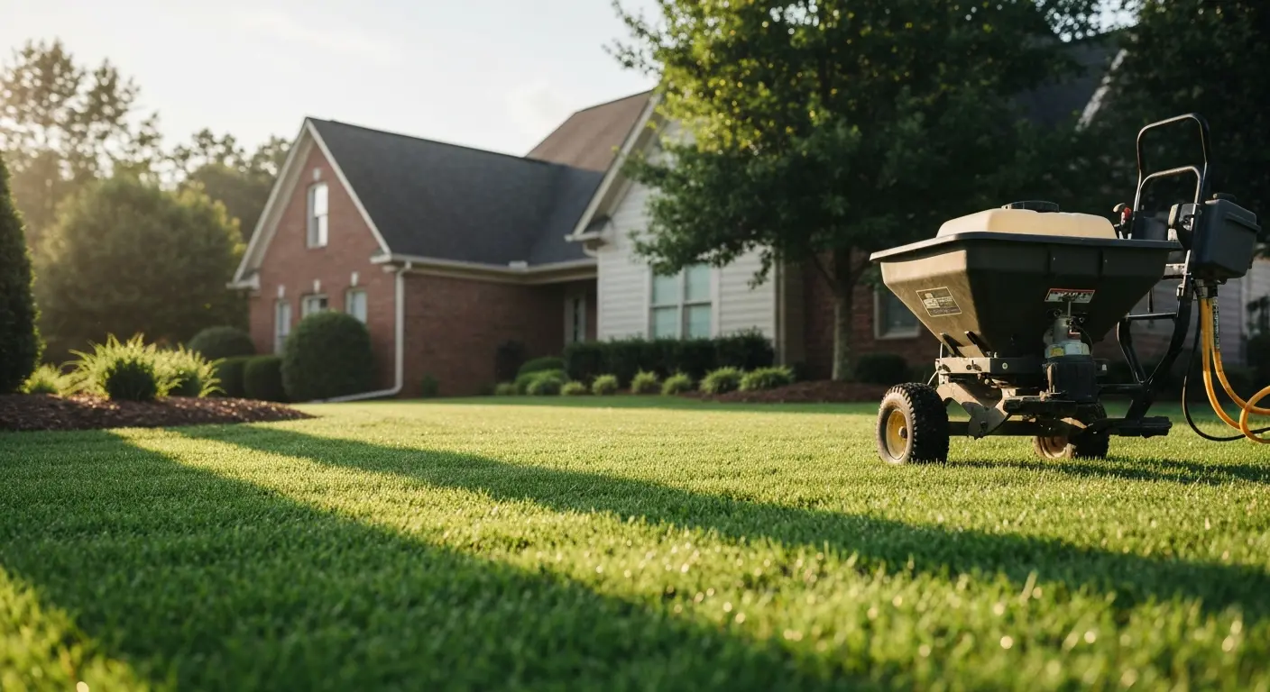 Lawn fertilization treatment in Mint Hill