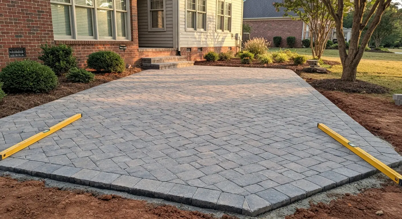 Hardscape patio installation