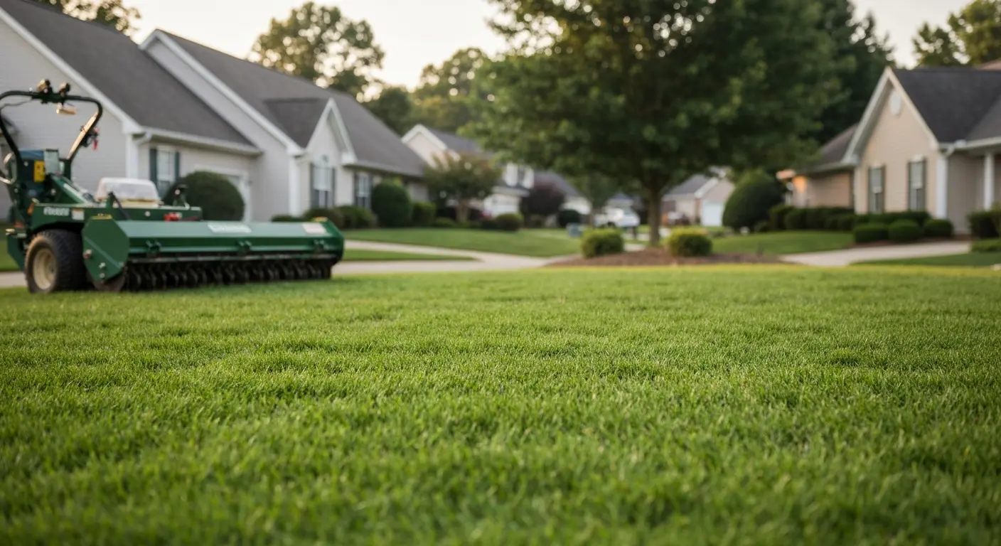 Lawn aeration and overseeding results
