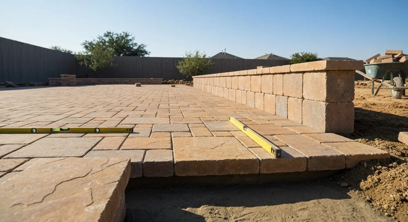 Hardscape patio installation